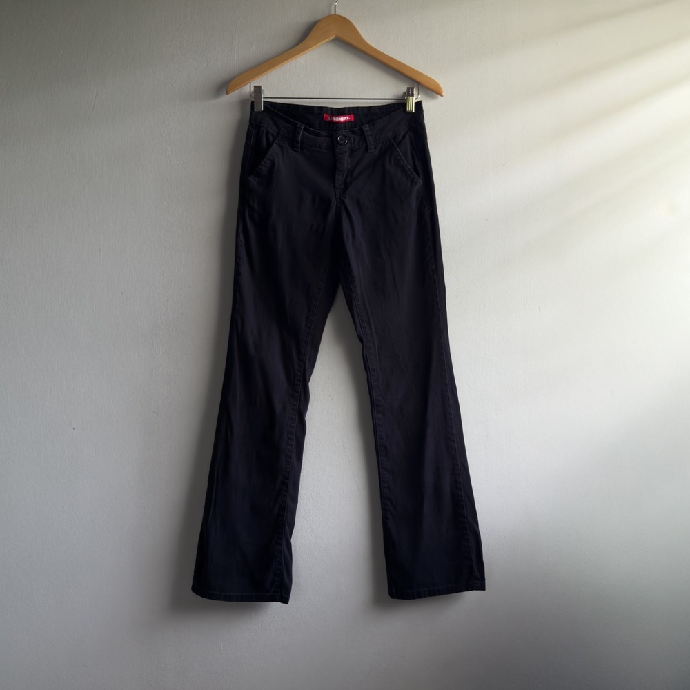 Unionbay Low Rise Bootcut Chino Pants Junior 3 26W Black Y2K Grunge Indie